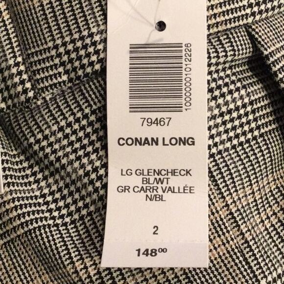 Aritzia Babaton Womens Conan Pant in Glencheck Plaid pockets 2 NWT - Picture 2 of 9